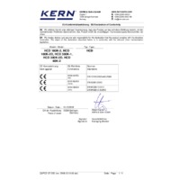 Kern HCD High-Resolution Crane Scales - Declaration of Conformity