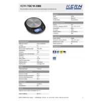 Kern TGC 1K-3S05 Pocket Balance - Technical Specifications