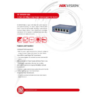 Hikvision DS-3E0105P-E(B) 4-Port 100Mbps Long-Range Unmanaged POE Switch - Datasheet