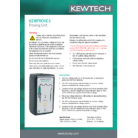 Kewtech KEWPROVE3 690V AC&DC Proving Unit - Instruction Sheet