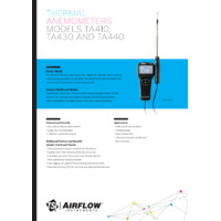 TSI Airflow™ TA410 Hot Wire Anemometer - Datasheet