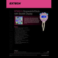 Extech STW515 Stopwatch & Clock with Backlit Display - Datasheet