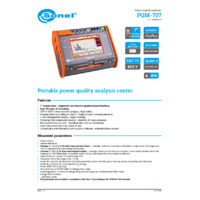 Sonel PQM-707 Power Quality Analyser -Datasheet