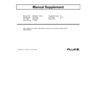 Fluke 80 Series V Multimeters - User Manual Supplement