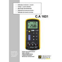 Chauvin Arnoux CA 1631 Voltage & Current Process Signal Calibrator - User Manual