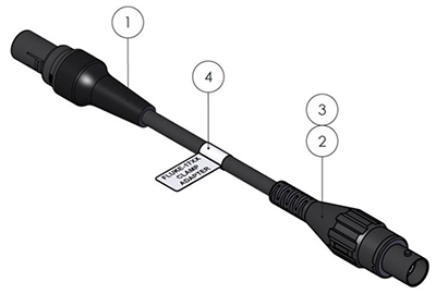 Image of the adapter with areas numbered inline with the image key.