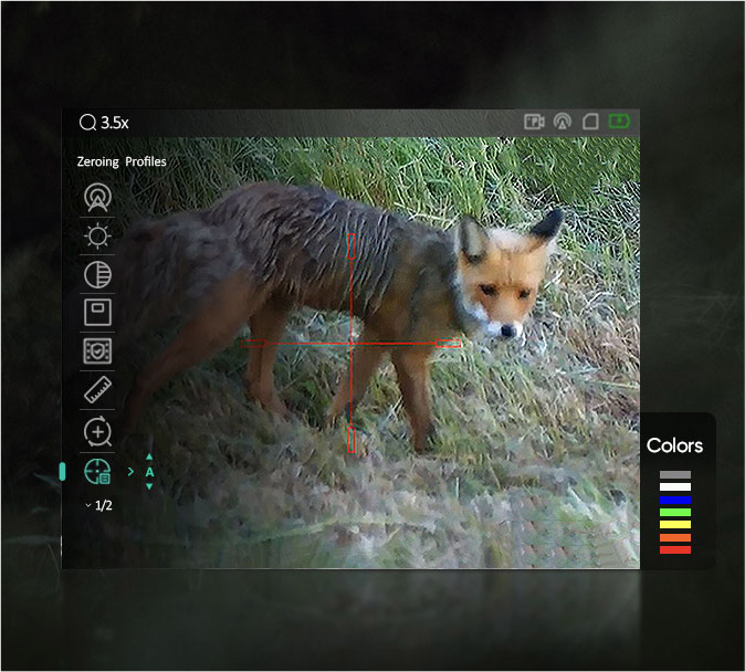 Image of a fox in the hunters target.