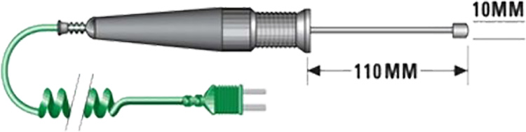 TM Electronics BSKS01-S Budget Surface/Immersion Probe Type K dimensions.