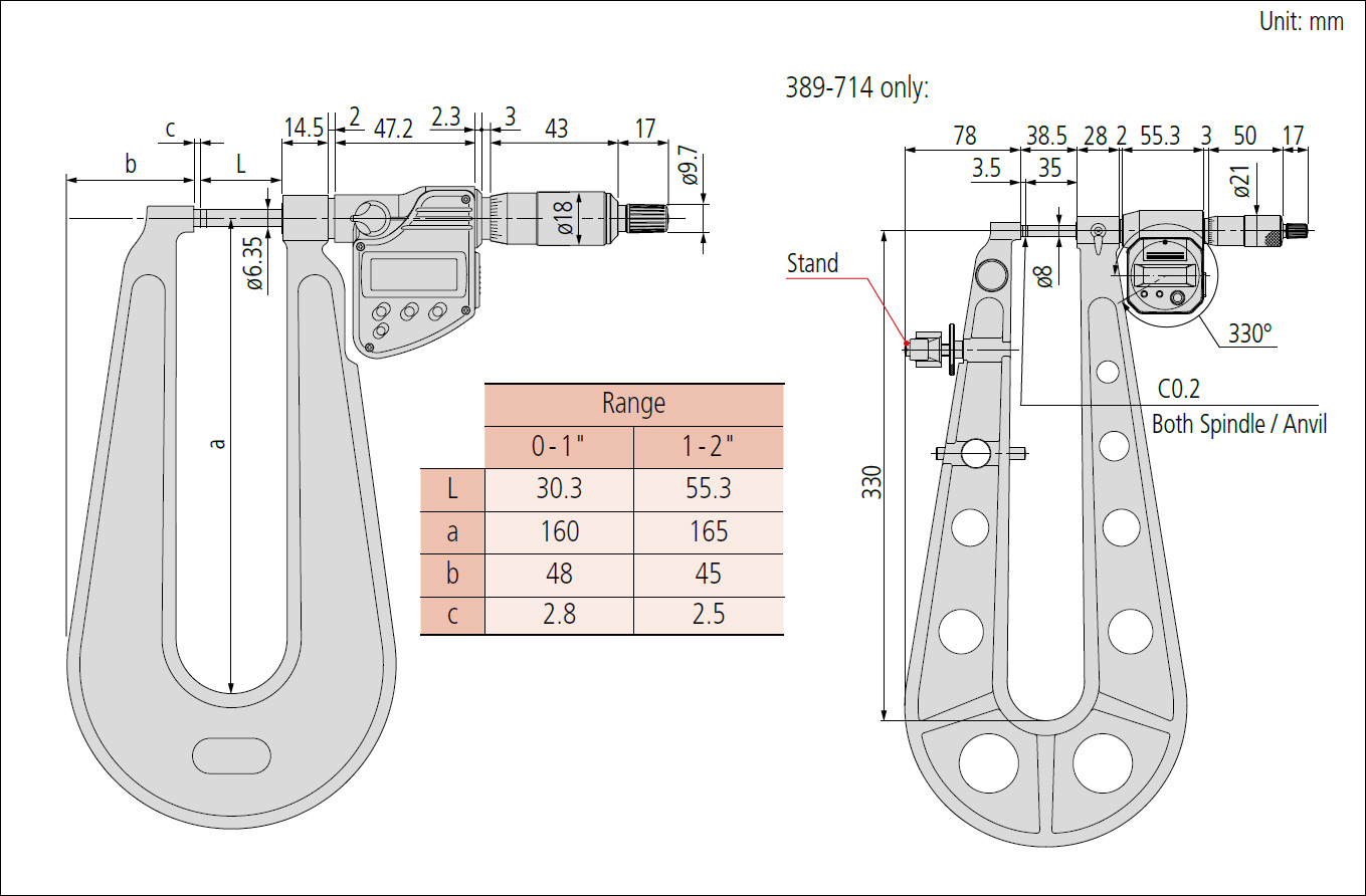 Mitutoyo 389 digimatic sheet steel dimensions.