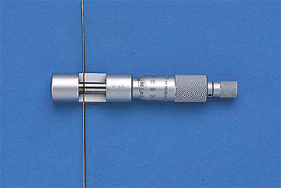 Mitutoyo 147 wire micrometer working example.