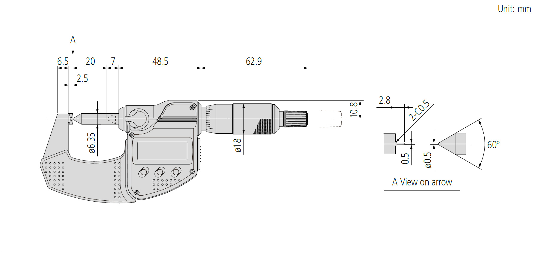 Mitutoyo 342 crimp height dimensions