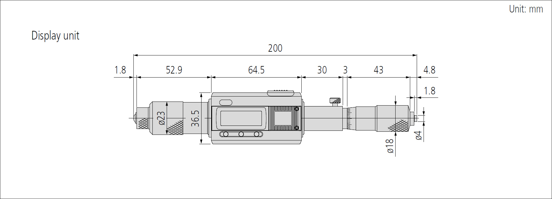 Mitutoyo 337 extension tube inside dimensions.