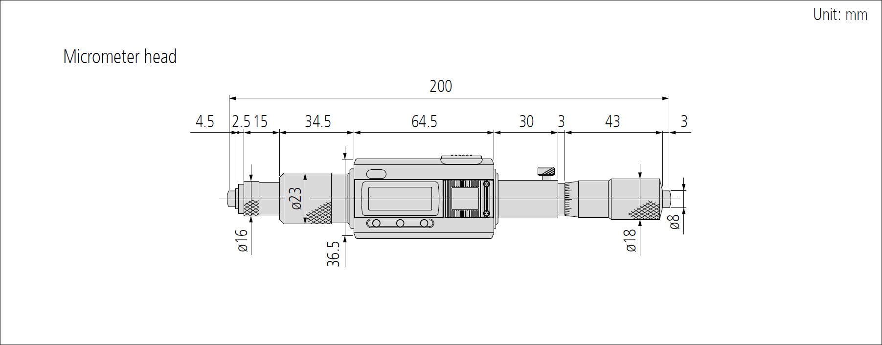 Mitutoyo 339 long range extension dimensions.