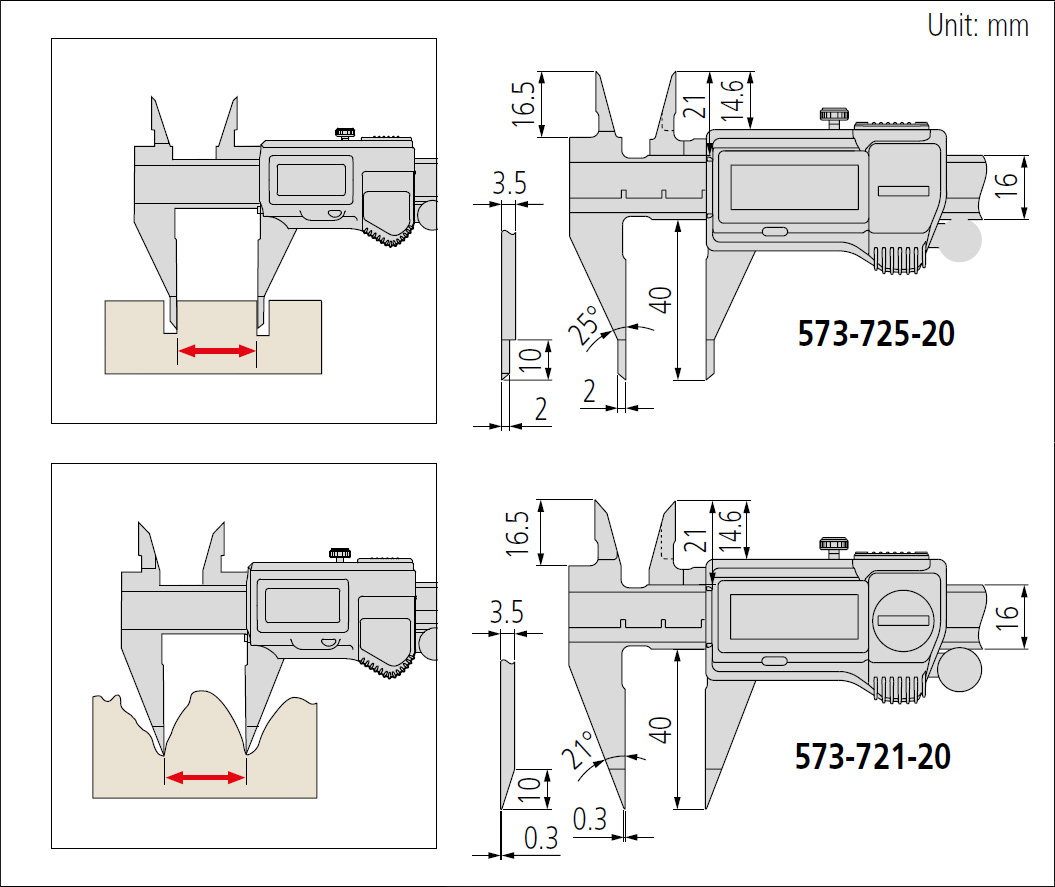 Mitutoyo series 573 536 point caliper digimatic dimensions.