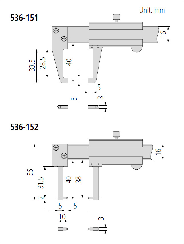 Mitutoyo/d series 536 new jack dimensions