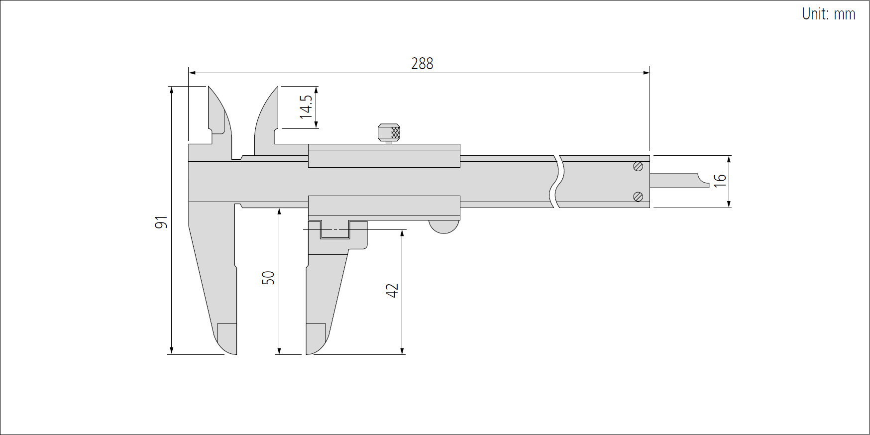 Mitutoyo series 536 moving jaw dimension.