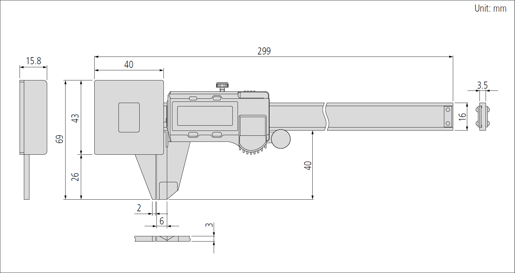 Mitutoyo series 573 low force dimensions.