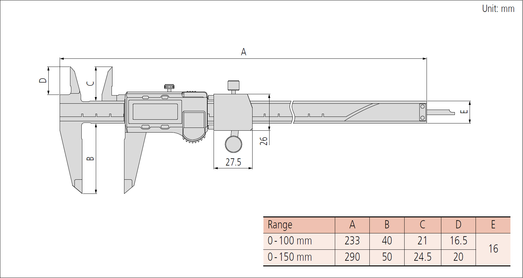 Mitutoyo series 573 digimatic snap dimensions.