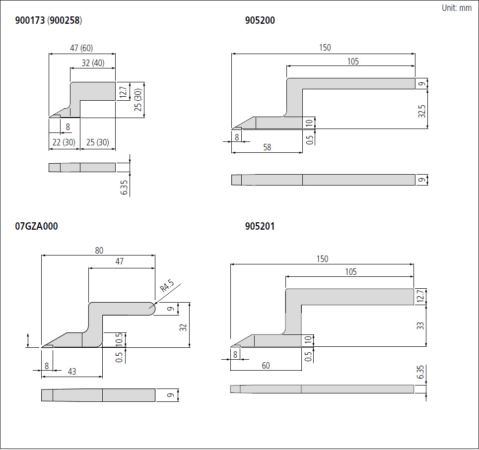 Mitutoyo height gauge accessories scriber dimensions.