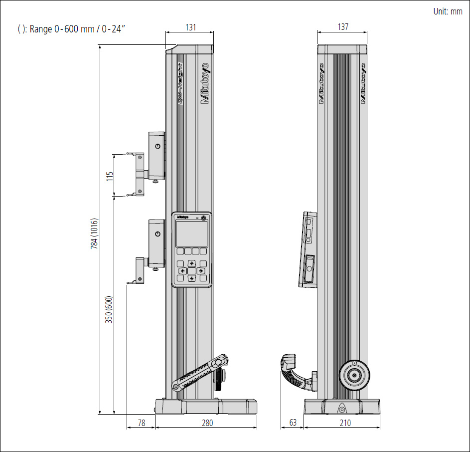 Mitutoyo high precision height gauge dimensions.