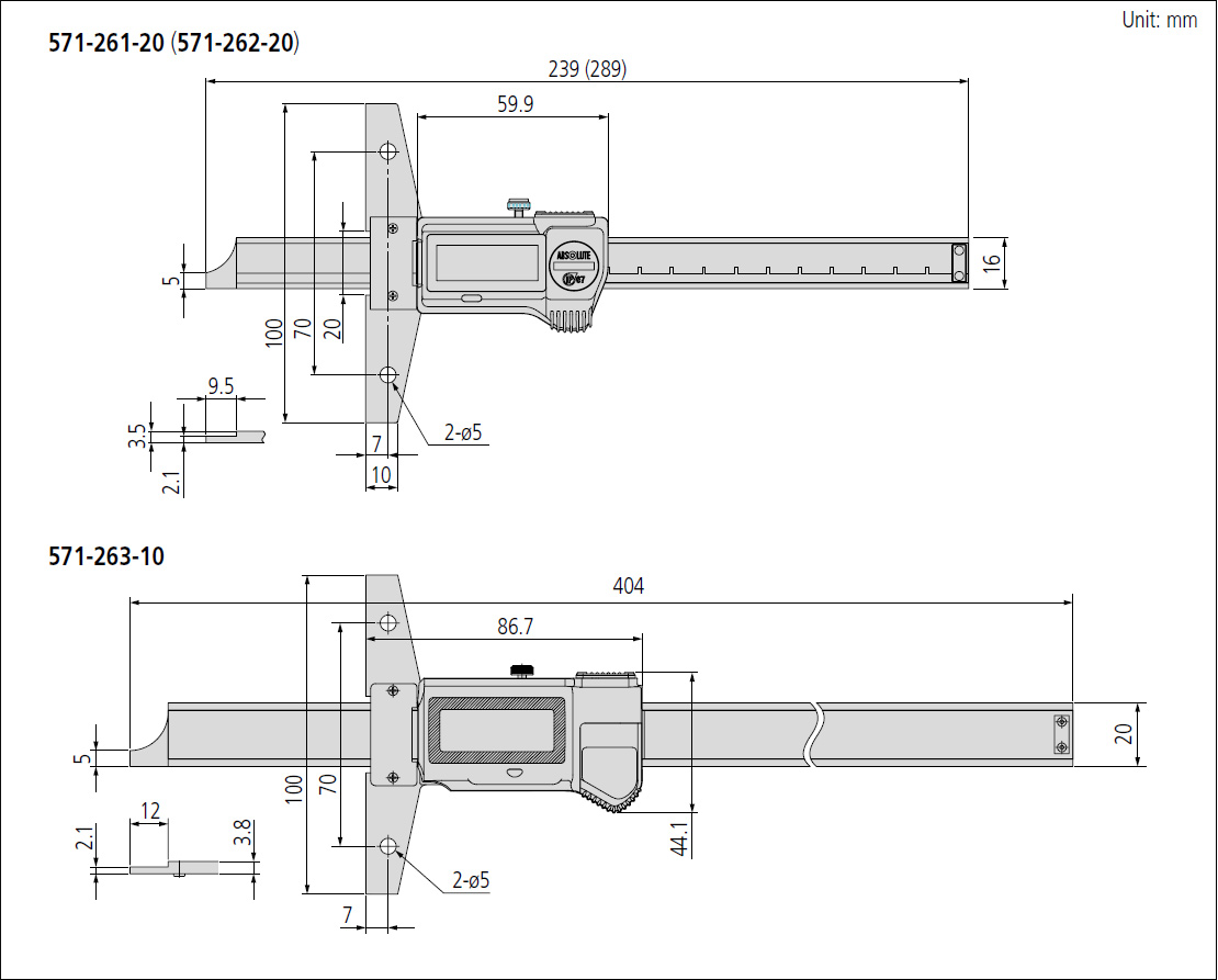 Mitutoyo coolant proof depth gauge dimensions.