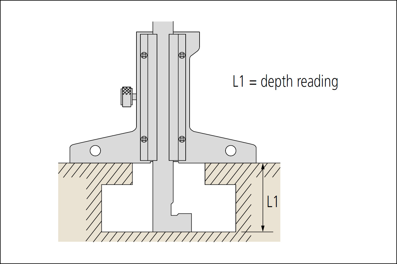 Mitutoyo coolant proof hook end depth gauge depth reading example.