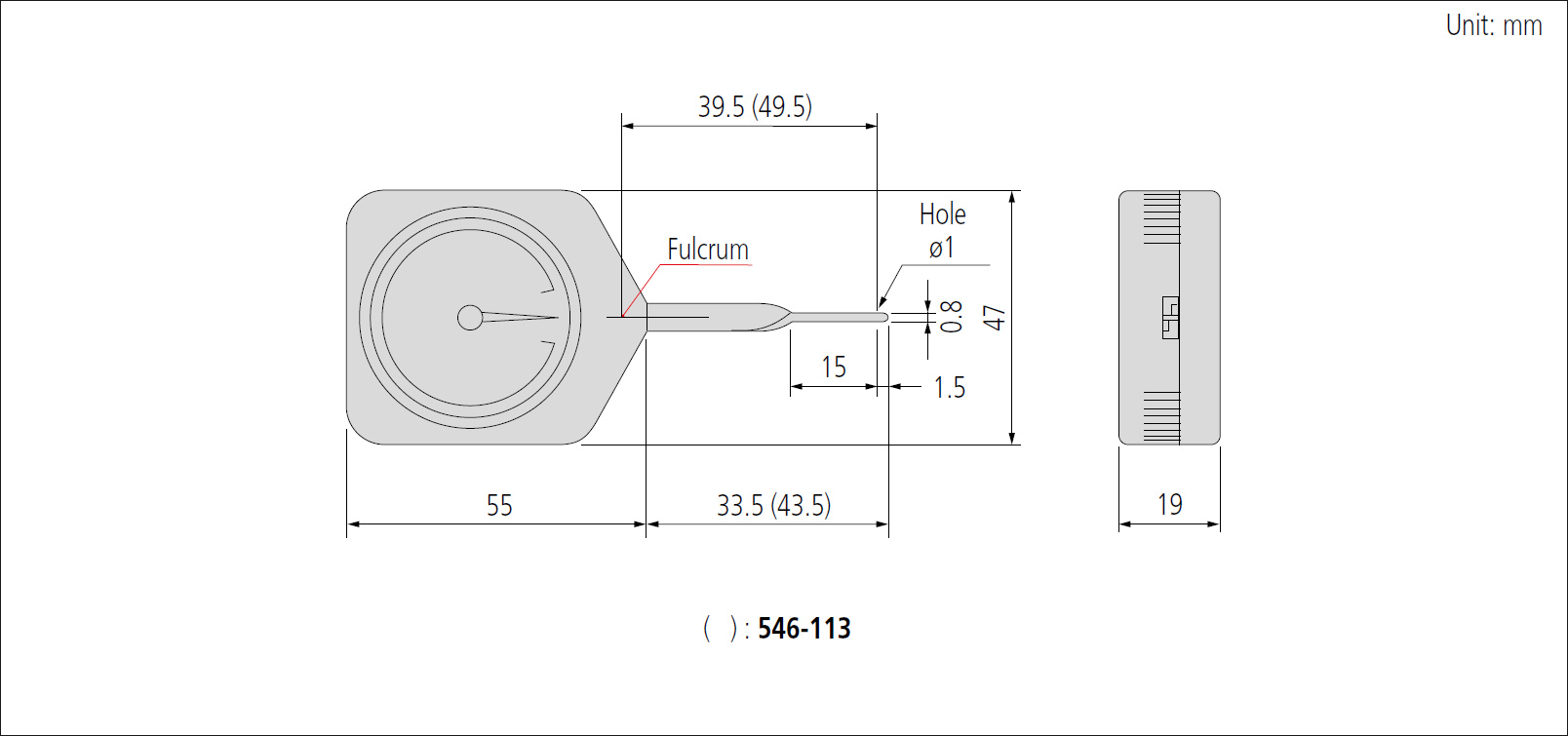 Mitutoyo contact force gauge dimensions.