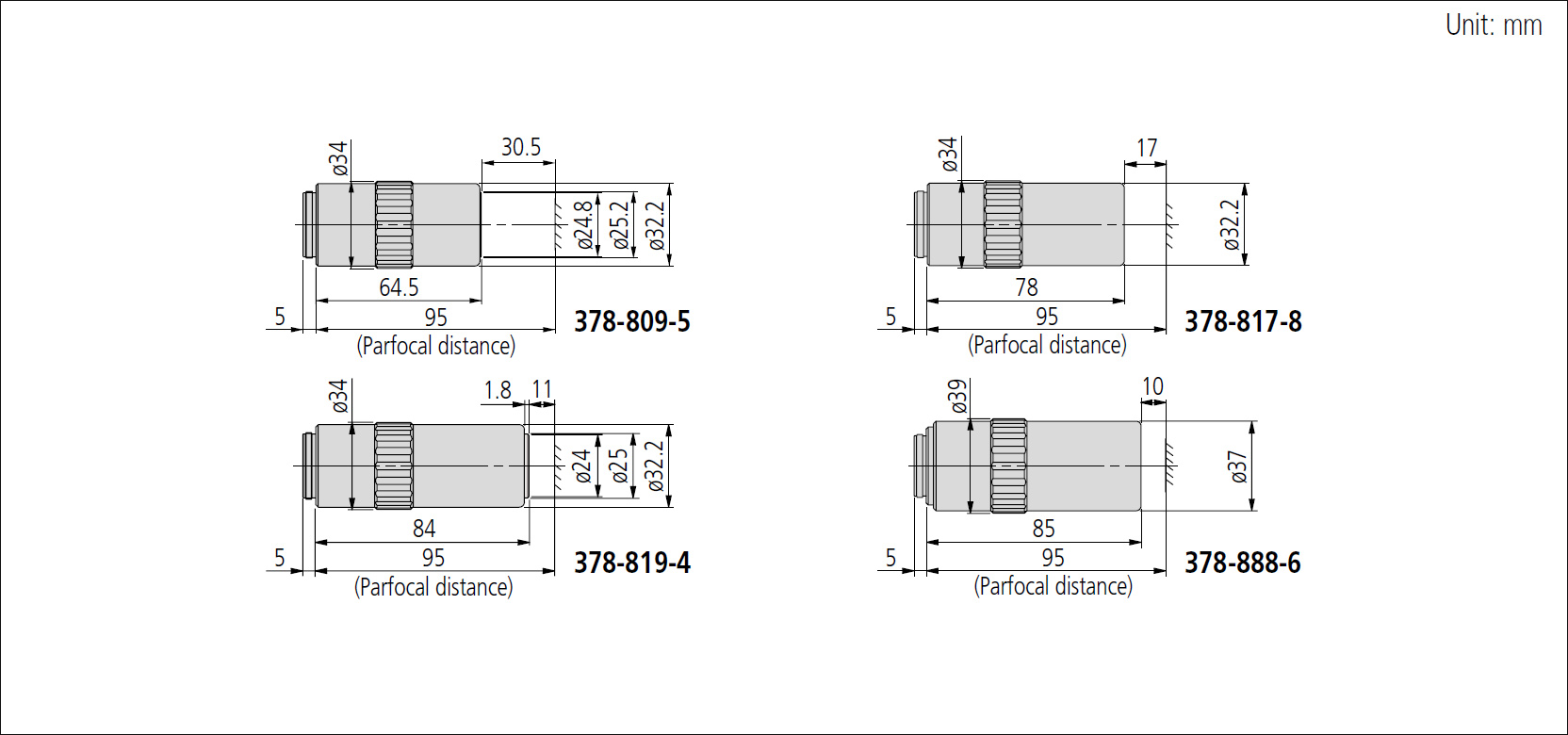 Mitutoyo mplan nuv objective dimensions.