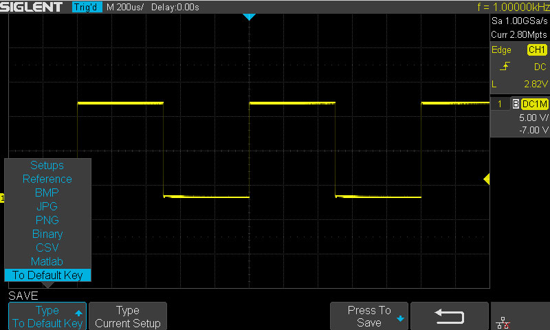 SDS1202X-E Customisable Default Key