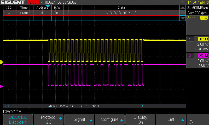 SDS1202X-E Serial Bus Decoding