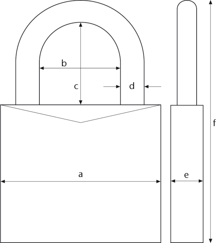 ABUS Premium Padlock Keyed Alike dimensions.