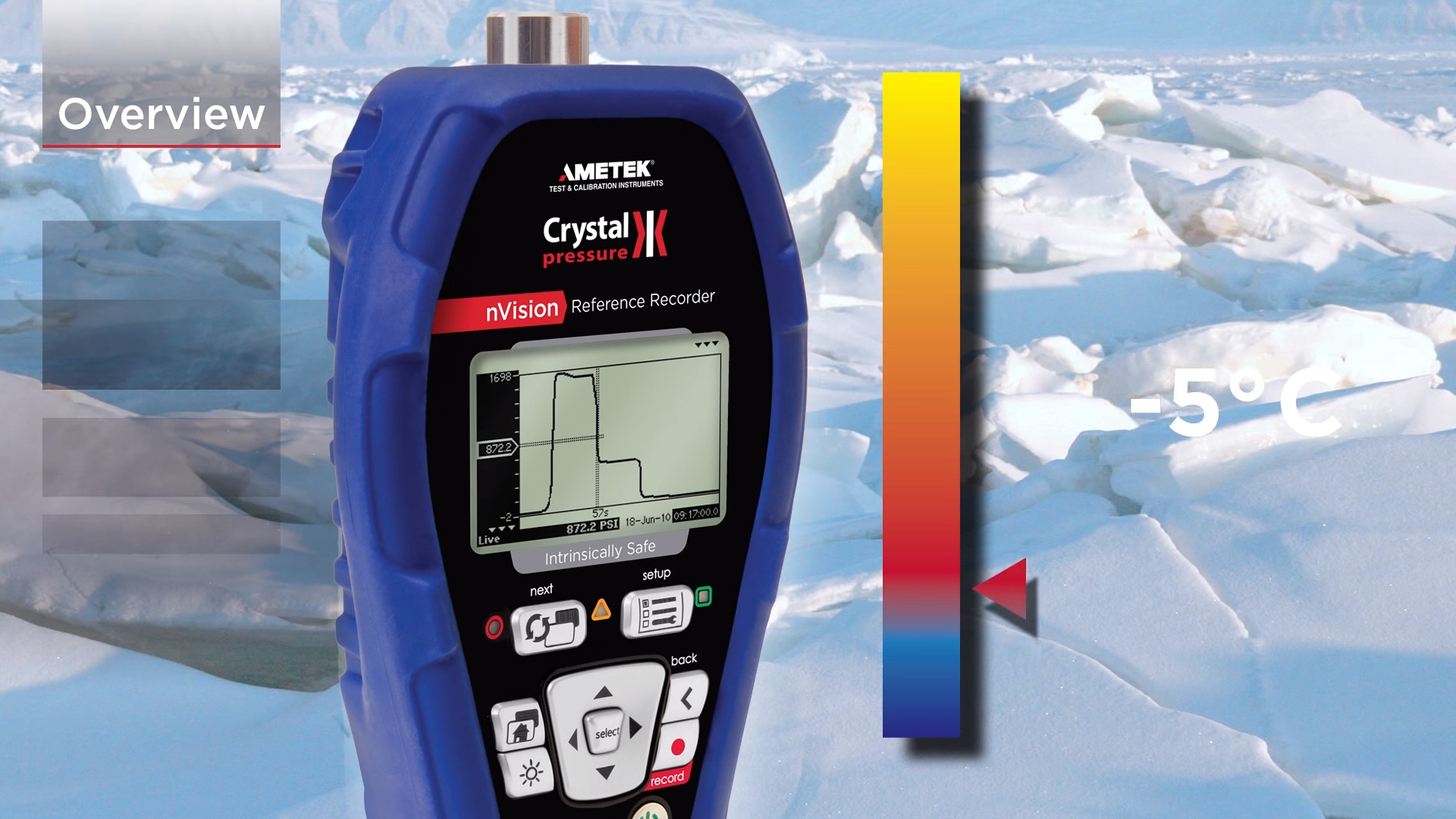 Ametek Crystal nVision Reference Recorder working in cold temperature.