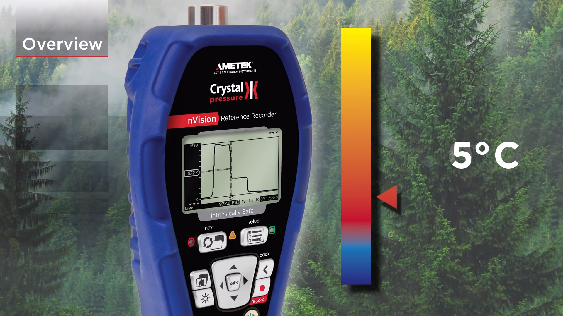 Ametek Crystal nVision Reference Recorder working in regular temperature.