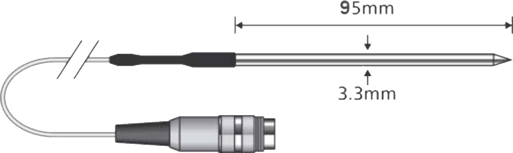 Comark PT31L Penetration Probe Type T 1m (3ft) Lead dimensions.