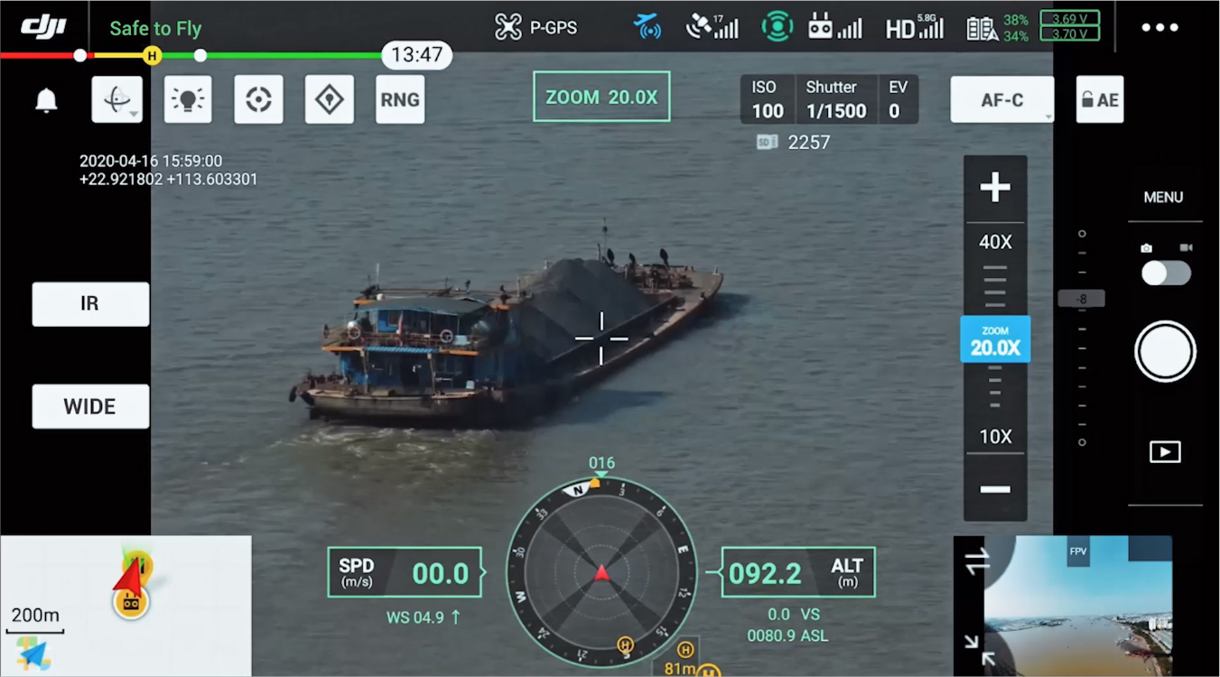 DJI Zenmuse H20 Seamless User Interface