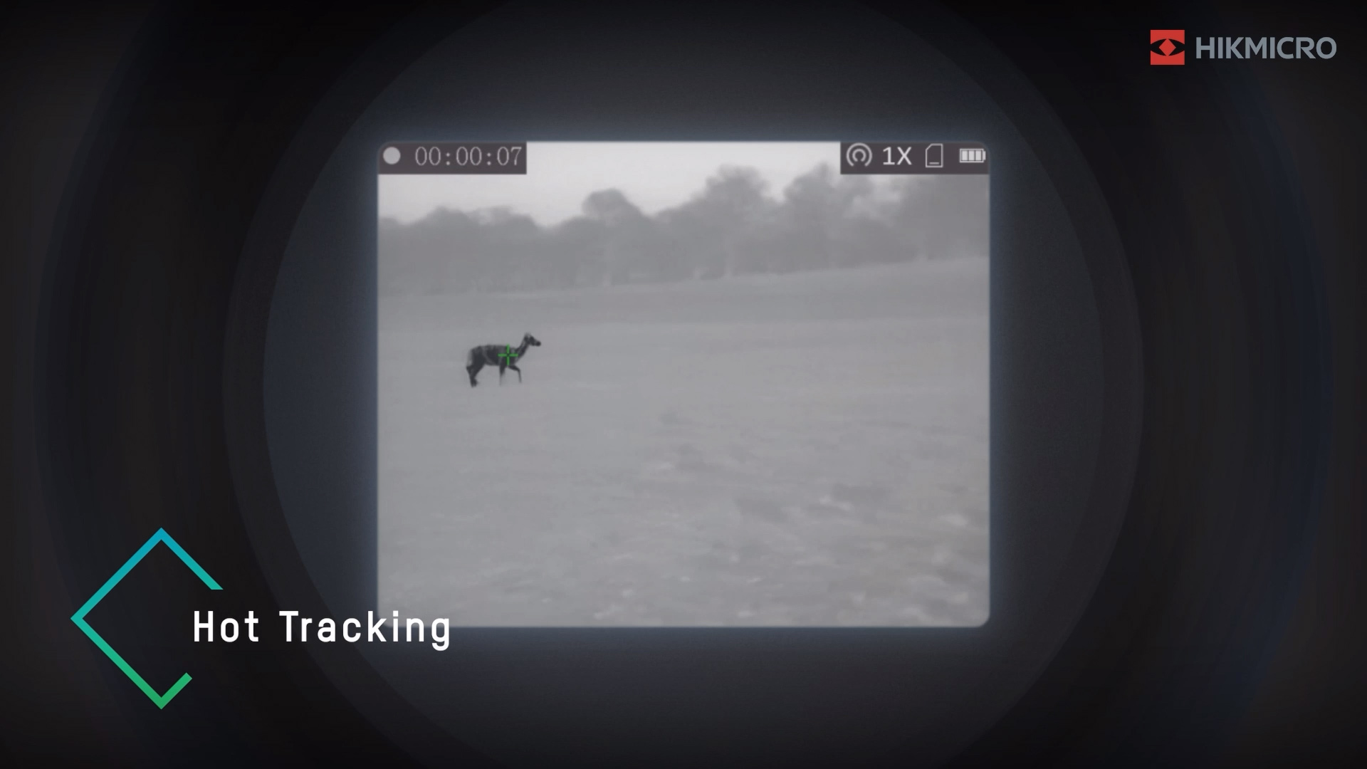 Hikmicro Lynx Pro LE10 Thermal Imaging Monocular hot tracking feature is highlighted by tracking an animal, looks like a dog.