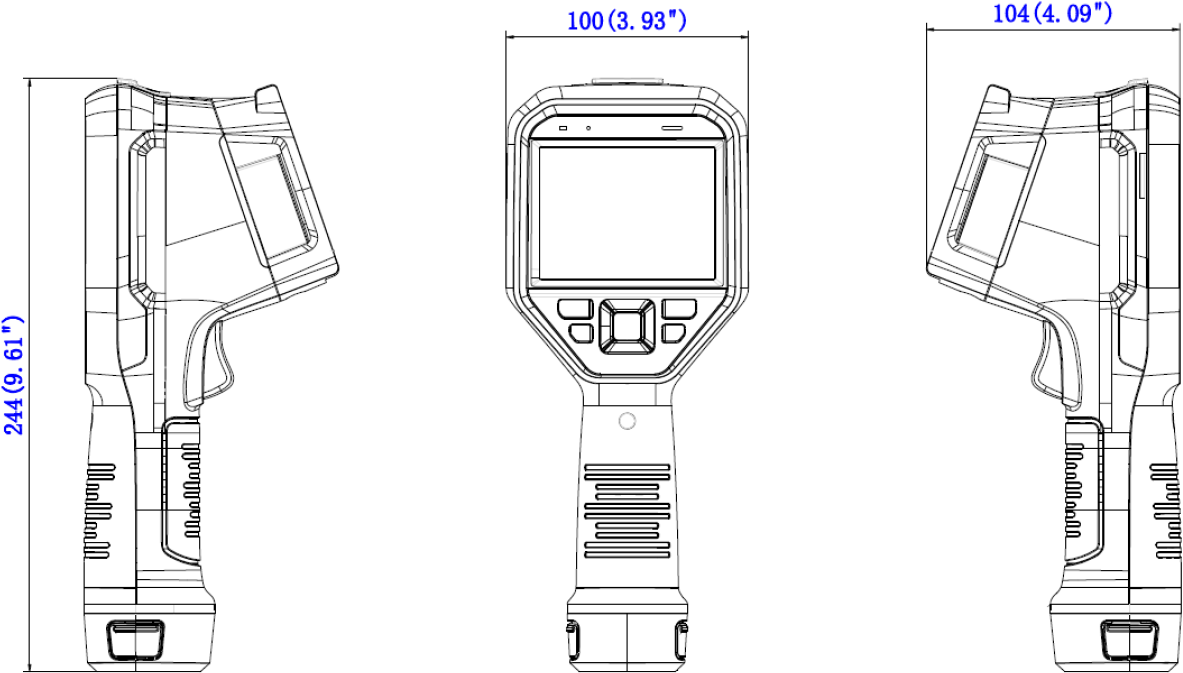 Hikmicro M11W Thermal Handheld Camera dimensions.