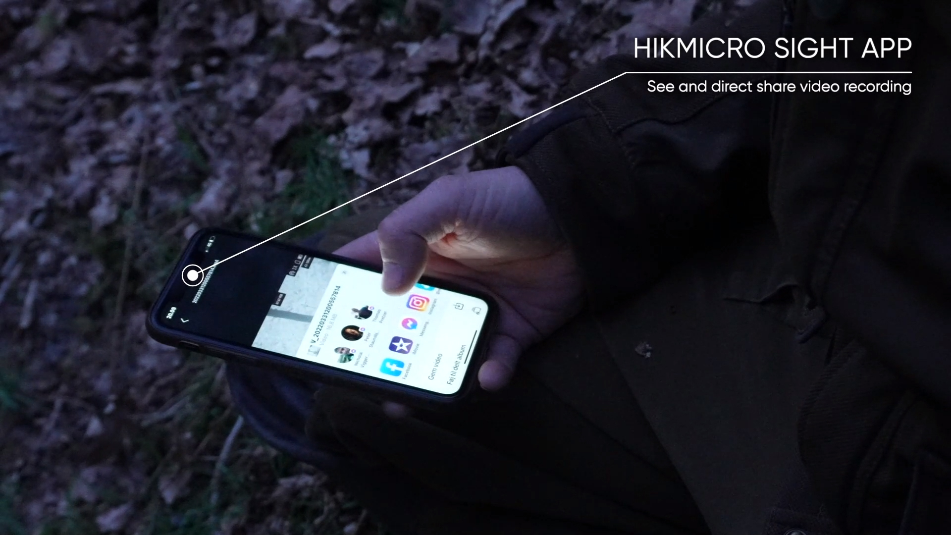 Hikmicro Stellar SH35 & SH50 Thermal Riflescope demostrating the ability to share data through social media, email etc.