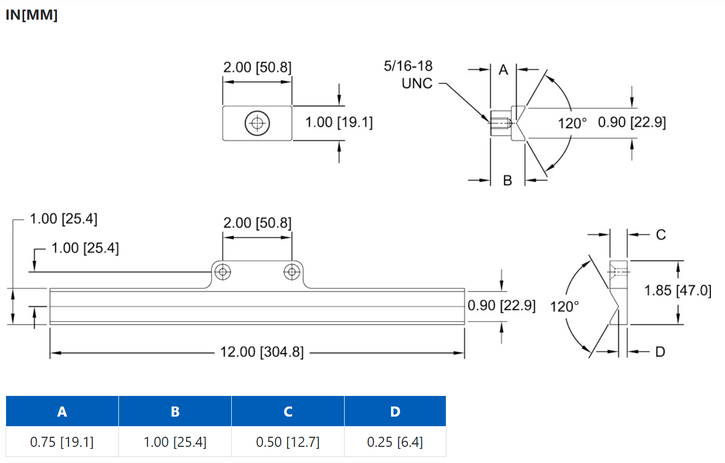 Mark-10 G1072 Opening Force Fixture Set dimensions.
