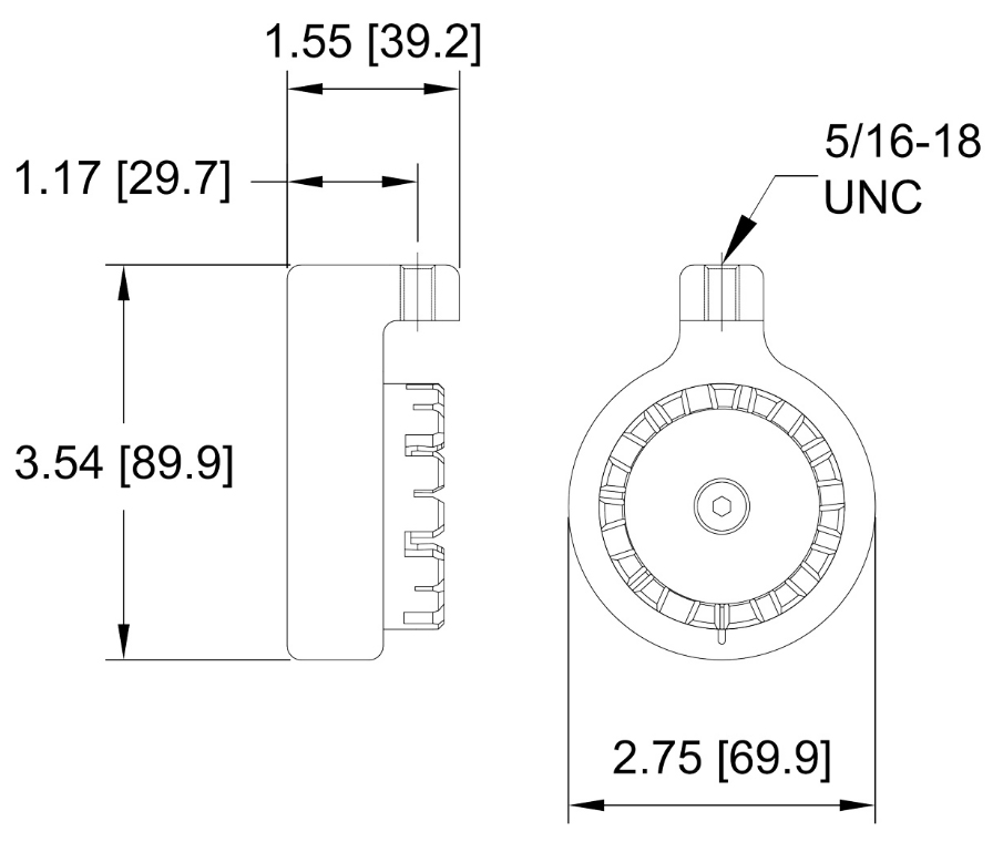 Mark-10 G1076 Wire Terminal Grip dimensions.