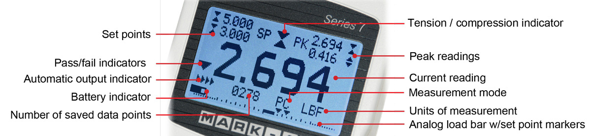 Mark-10 Series 7 Professional Digital Force Gauges Display Indicators
