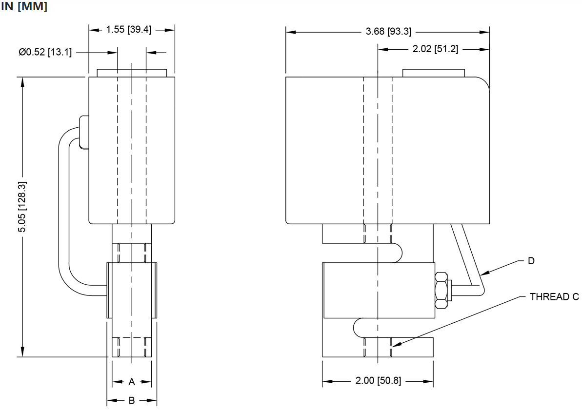 Mark-10 Series FS06 Tension and Compression Force Sensors dimensions.