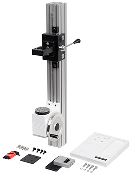 Mark-10 TST Test Stand, Torque, Hand Wheel-Operated with included items displayed.