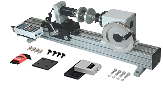 Mark-10 TSTH Test Stand, Torque, Hand Wheel-Operated with included items displayed.