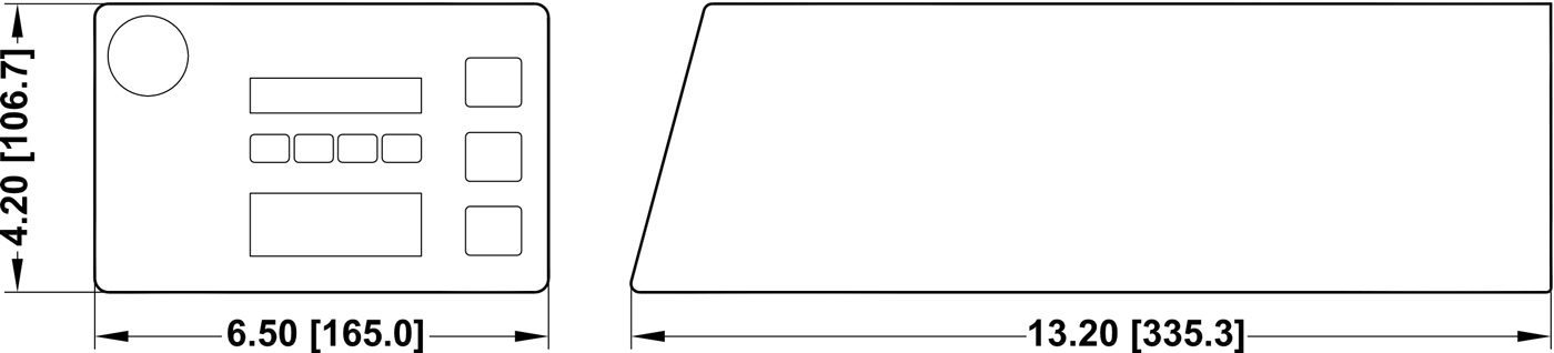 Mark-10 TSTM-DC-1/2U Advanced Test Stand more Horizontal dimensions.