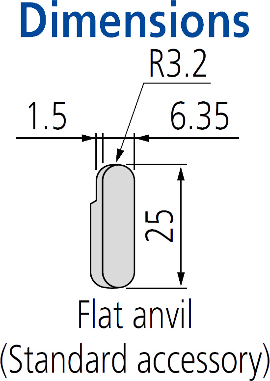 Mitutoyo 201216 Flat Anvil dimensions