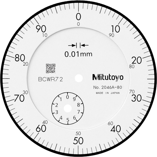Mitutoyo Series 2 Special Purpose Dial Indicators, MIT-2046S-80 screen close up.