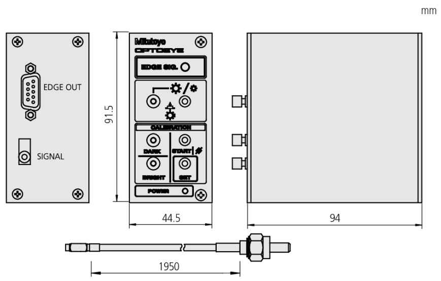 Mitutoyo 332-151 image edge sensor dimensions.