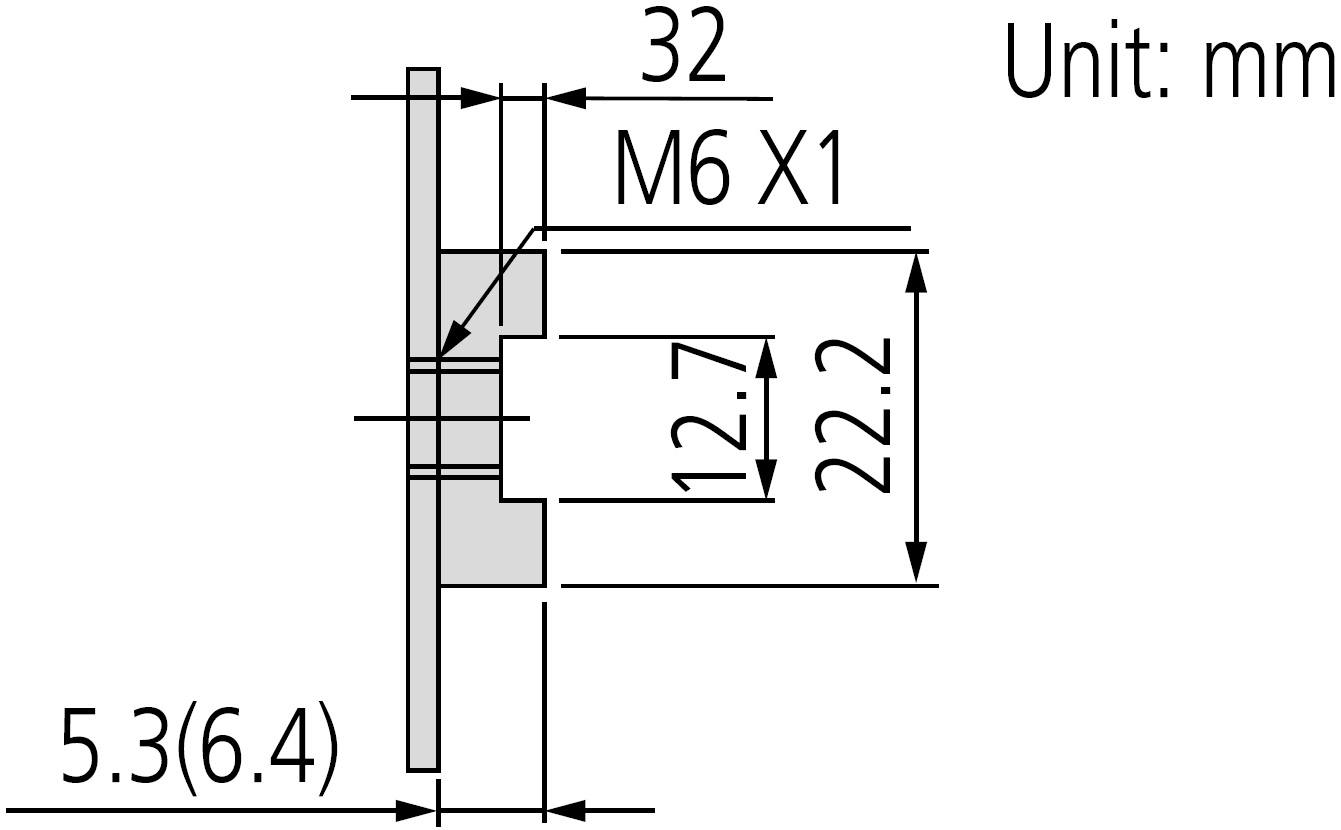 Mitutoyo Back Plate with Adjustable Back ISO Type dimensions.