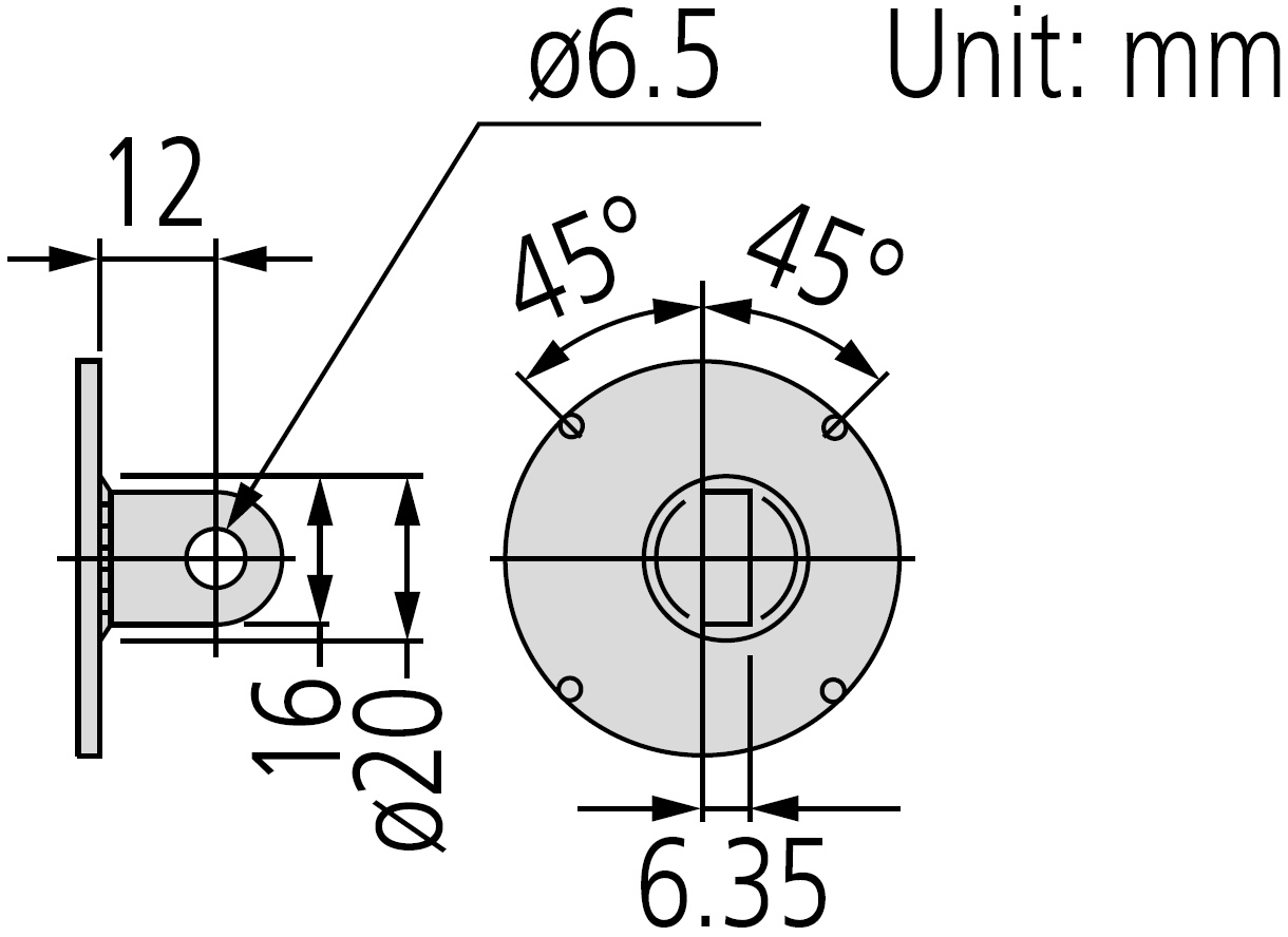 Mitutoyo Back Plate with Offset Lug for Series 2, 3 & 4 Dial Indicators dimensions.